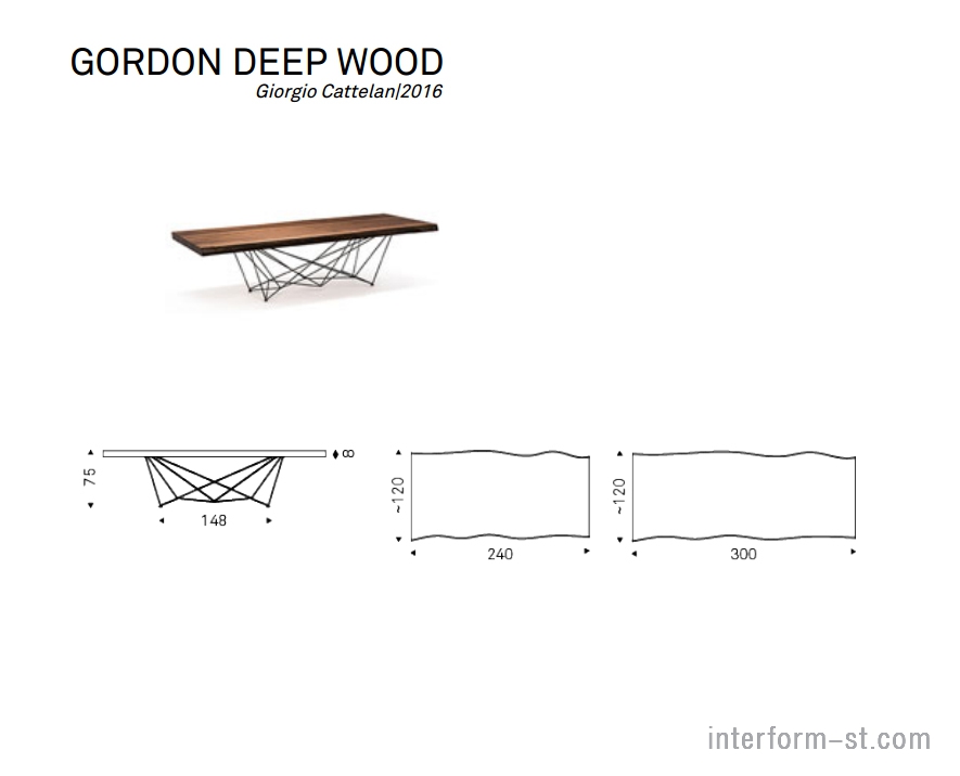 Итальянский стол GORDON (Deep Wood), СATTELAN 