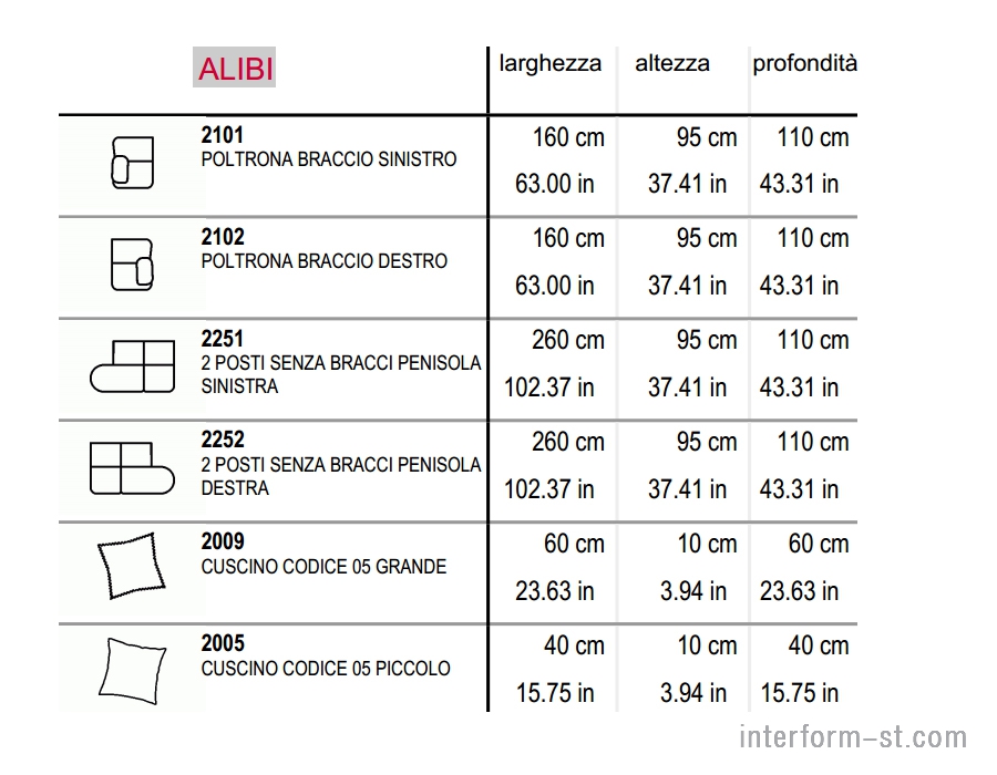 Итальянский диван ALIBI, NEW TREND CONCEPTS
