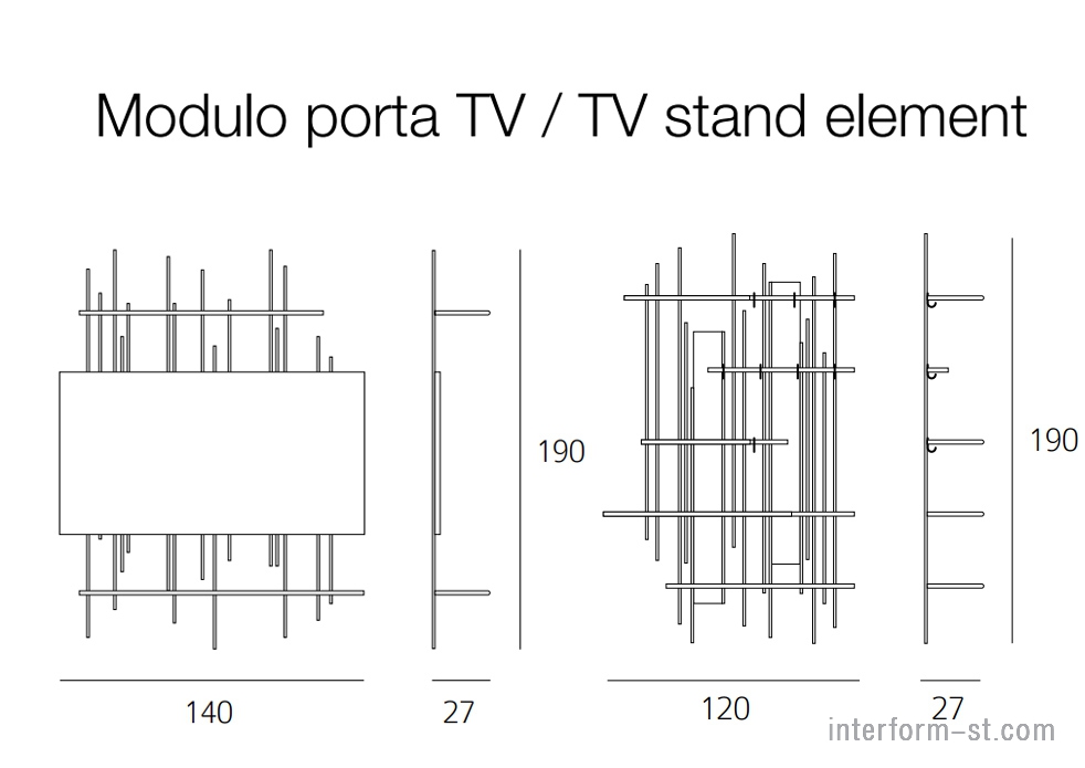 Итальянская ТВ панель TUBE, PACINI&CAPPELLINI