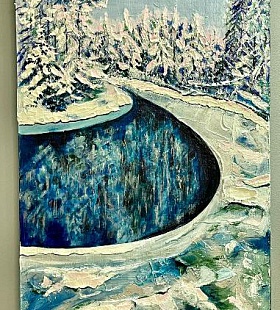 Картина "Зимнее озеро"
