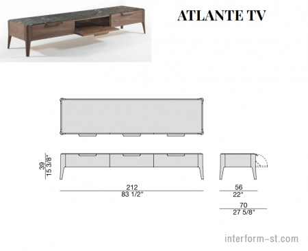 ТВ тумба ATLANTE, PORADA купить от фабрики PORADA в компании Interform studio с доставкой по России