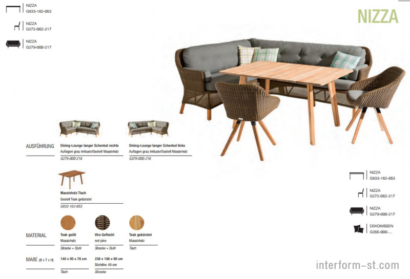 Мебель для улицы NIZZA, NIEHOFF купить от фабрики NIEHOFF в компании Interform studio с доставкой по России