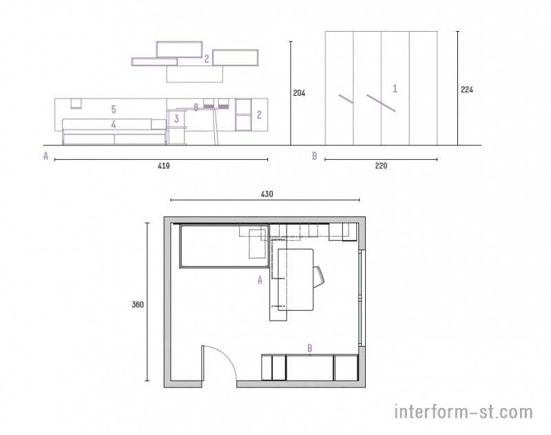 Мебель для подростка art. Z566, YOUNG SOLUTION, ZALF купить от фабрики ZALF в компании Interform studio с доставкой по России